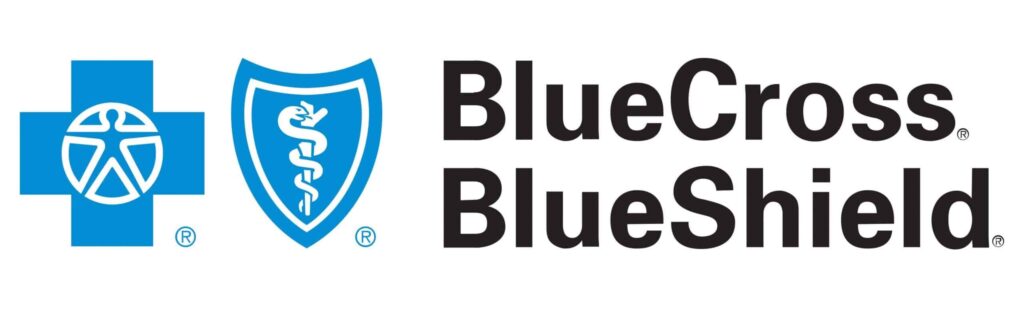 Blue Cross Blue Shield Logo. Healthcare insurance provider symbol. Medical coverage and health plans available.