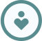 Thank You Depression Quiz: Empathy icon of a person with a heart, representing mental health support and understanding.